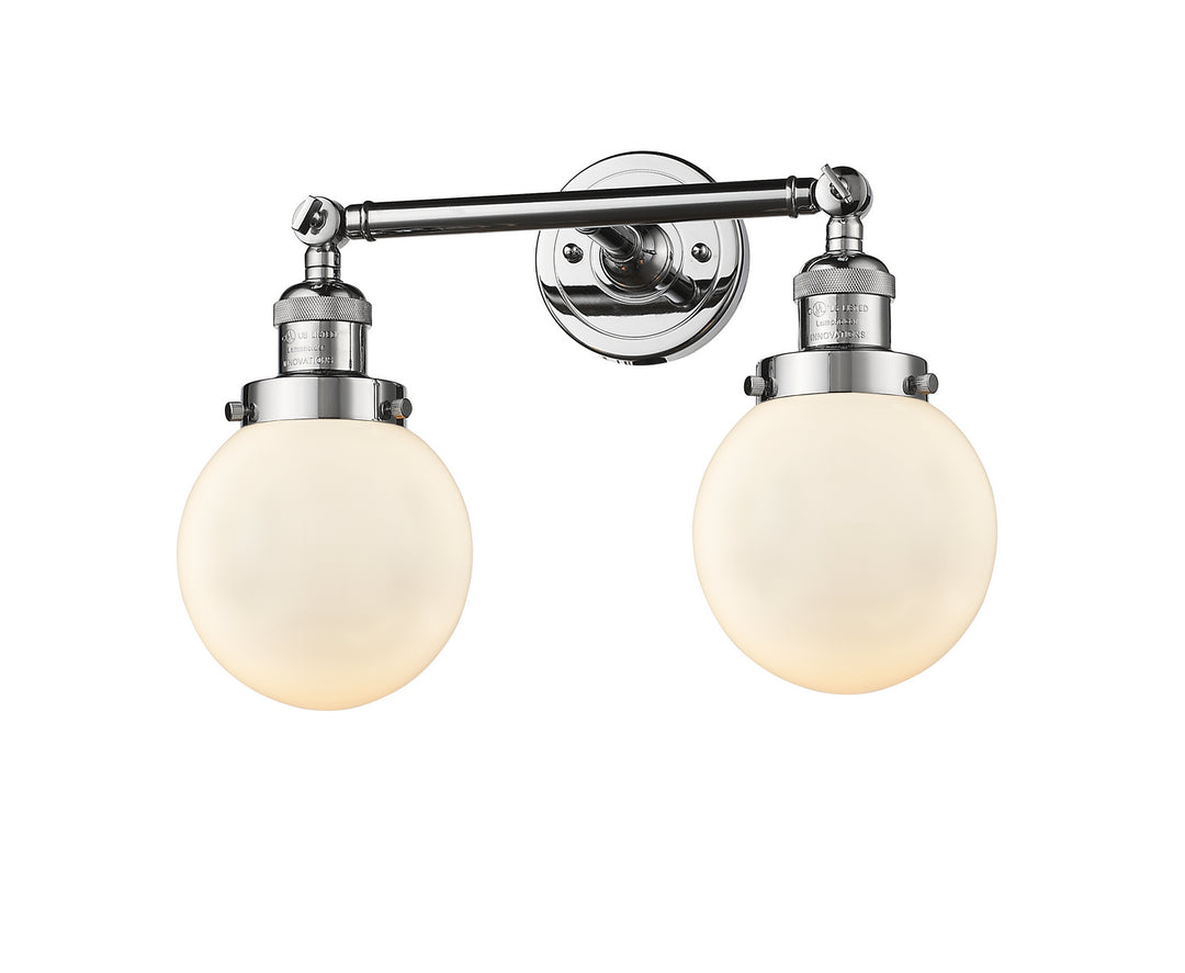Innovations Franklin Restoration 208L-PC-G201-6-LED Bath Vanity Light 6 in. wide - Polished Chrome