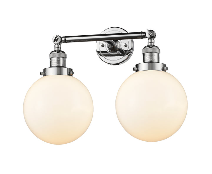Innovations Franklin Restoration 208L-PC-G201-8-LED Bath Vanity Light 8 in. wide - Polished Chrome