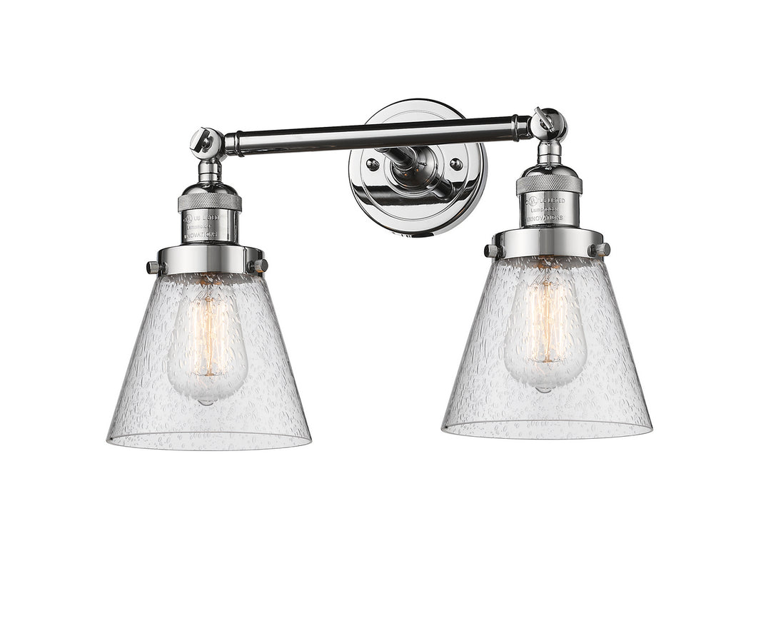 Innovations Franklin Restoration 208L-PC-G64 Bath Vanity Light 7 in. wide - Polished Chrome