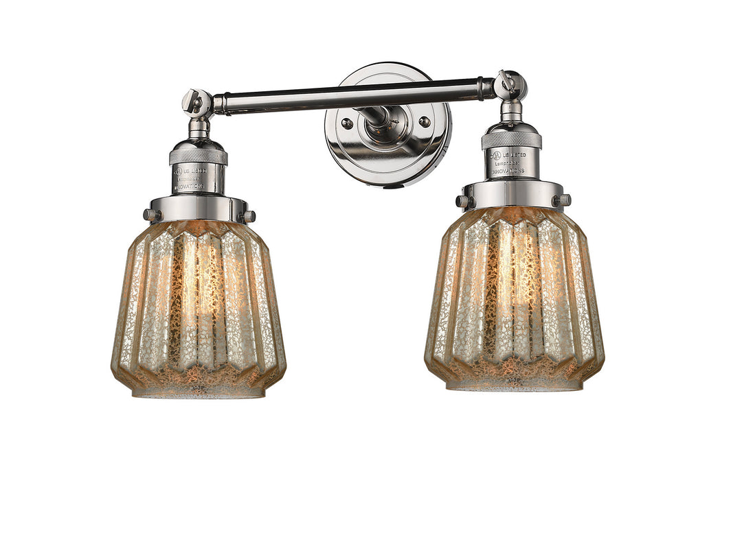 Innovations Franklin Restoration 208L-PN-G146 Bath Vanity Light 7 in. wide - Polished Nickel