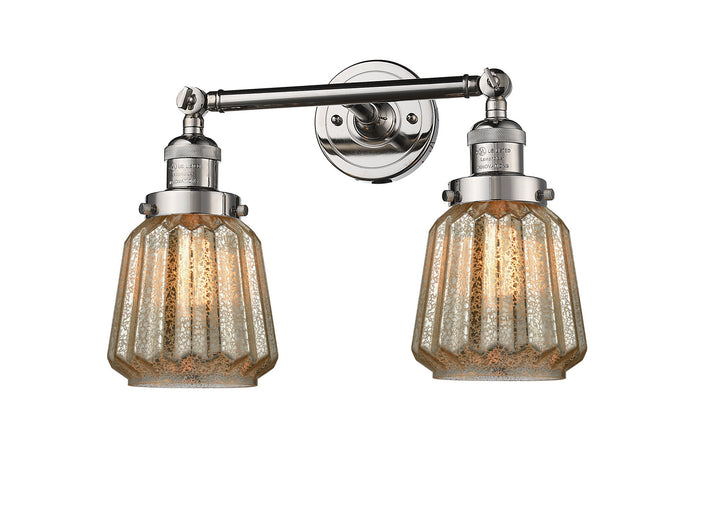 Innovations Franklin Restoration 208L-PN-G146 Bath Vanity Light 7 in. wide - Polished Nickel