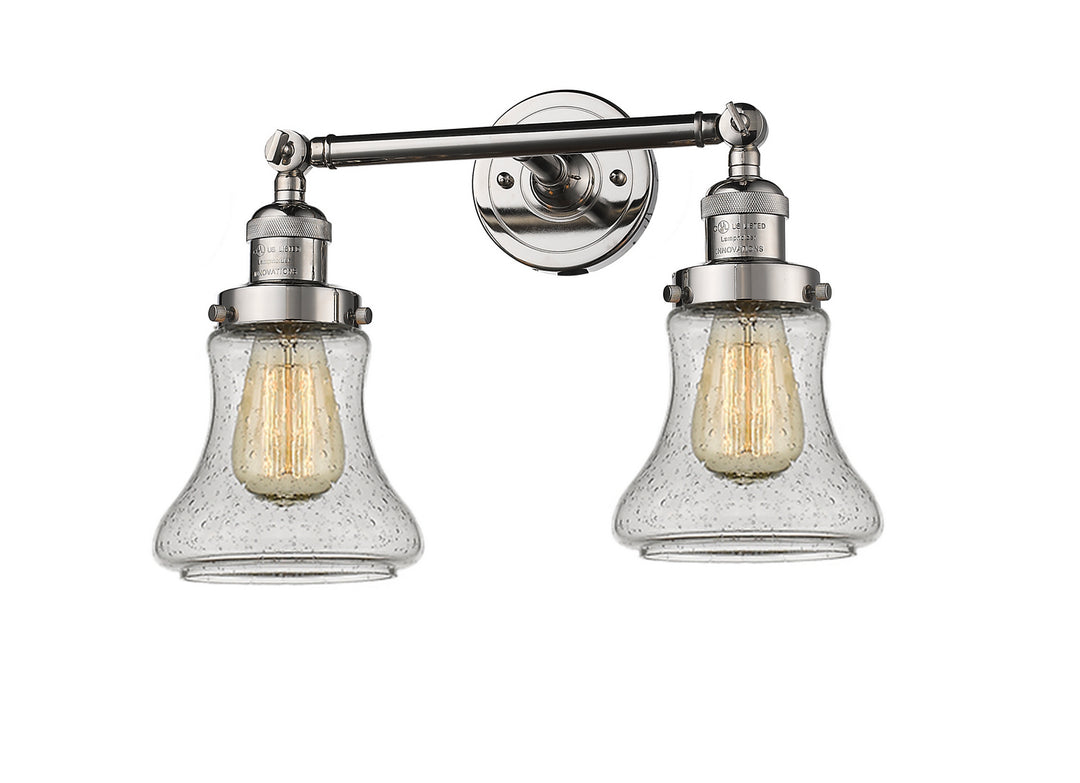 Innovations Franklin Restoration 208L-PN-G194 Bath Vanity Light 7 in. wide - Polished Nickel