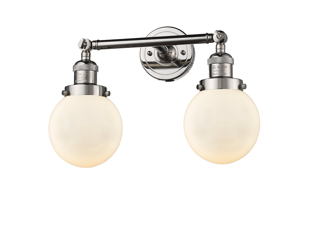Innovations Franklin Restoration 208L-PN-G201-6 Bath Vanity Light 6 in. wide - Polished Nickel