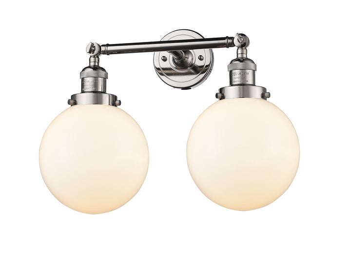 Innovations Franklin Restoration 208L-PN-G201-8-LED Bath Vanity Light 8 in. wide - Polished Nickel