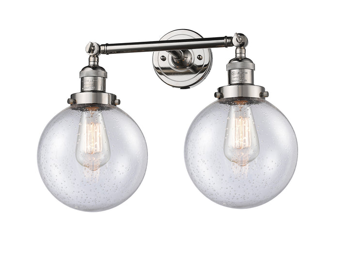 Innovations Franklin Restoration 208L-PN-G204-8-LED Bath Vanity Light 8 in. wide - Polished Nickel