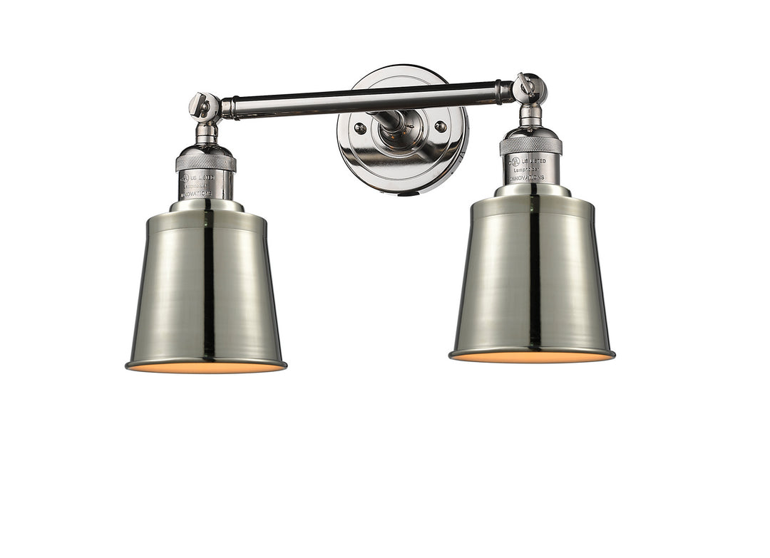 Innovations Franklin Restoration 208L-PN-M9 Bath Vanity Light 6 in. wide - Polished Nickel
