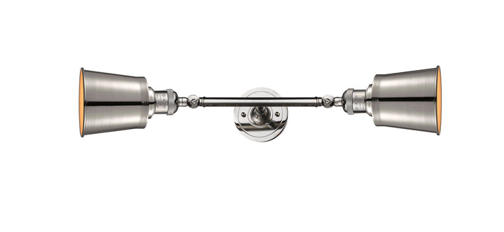Innovations Franklin Restoration 208L-PN-M9-LED Bath Vanity Light 6 in. wide - Polished Nickel