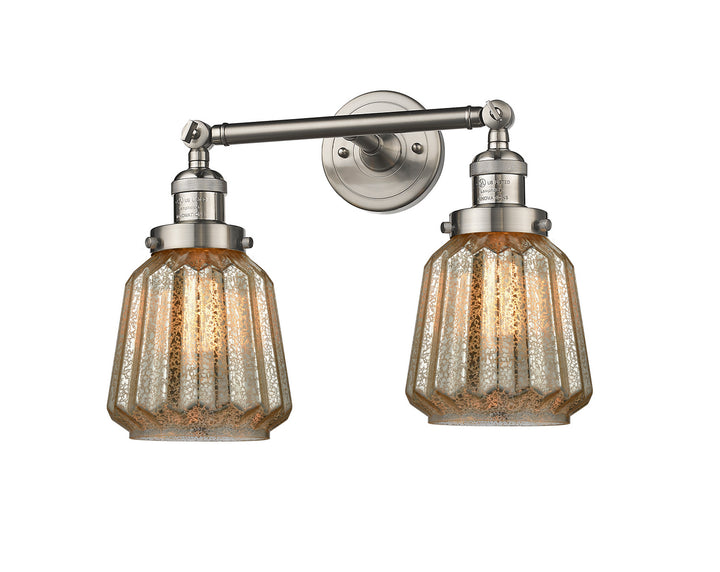 Innovations Franklin Restoration 208L-SN-G146-LED Bath Vanity Light 7 in. wide - Brushed Satin Nickel