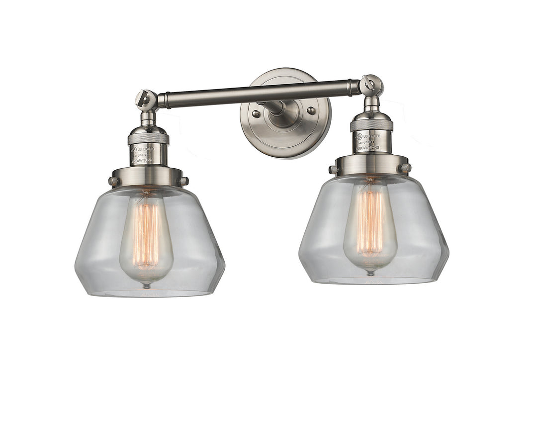 Innovations Franklin Restoration 208L-SN-G172 Bath Vanity Light 7 in. wide - Brushed Satin Nickel