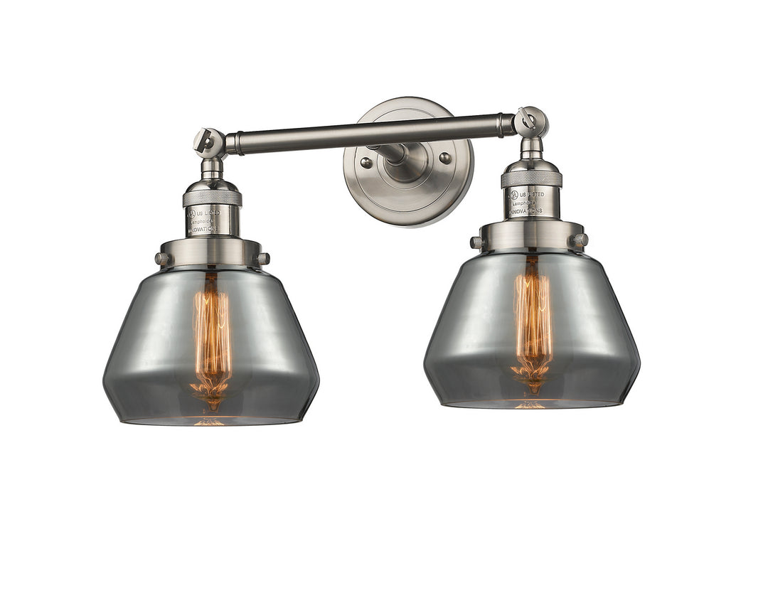 Innovations Franklin Restoration 208L-SN-G173-LED Bath Vanity Light 7 in. wide - Brushed Satin Nickel