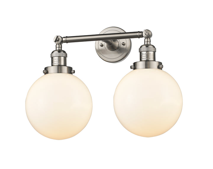 Innovations Franklin Restoration 208L-SN-G201-8-LED Bath Vanity Light 8 in. wide - Brushed Satin Nickel