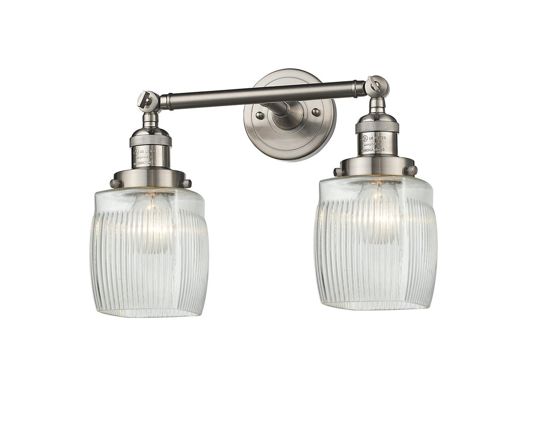 Innovations Franklin Restoration 208L-SN-G302 Bath Vanity Light 6 in. wide - Brushed Satin Nickel