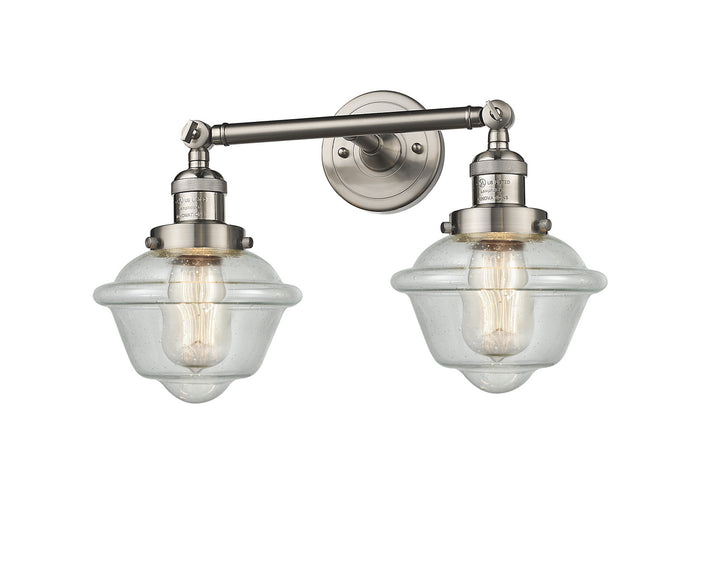 Innovations Franklin Restoration 208L-SN-G534-LED Bath Vanity Light 8 in. wide - Brushed Satin Nickel