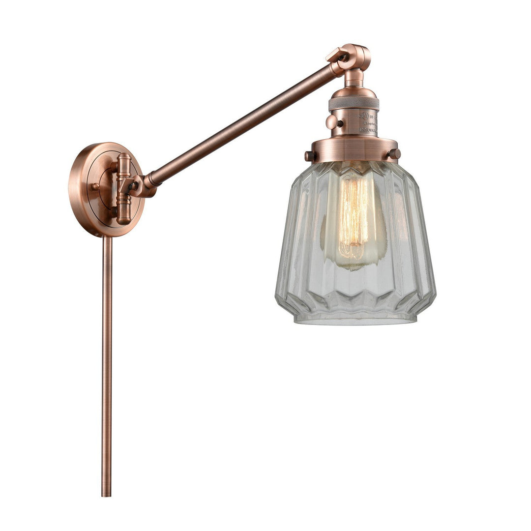 Innovations Franklin Restoration 237-AC-G142-LED Wall Light - Antique Copper