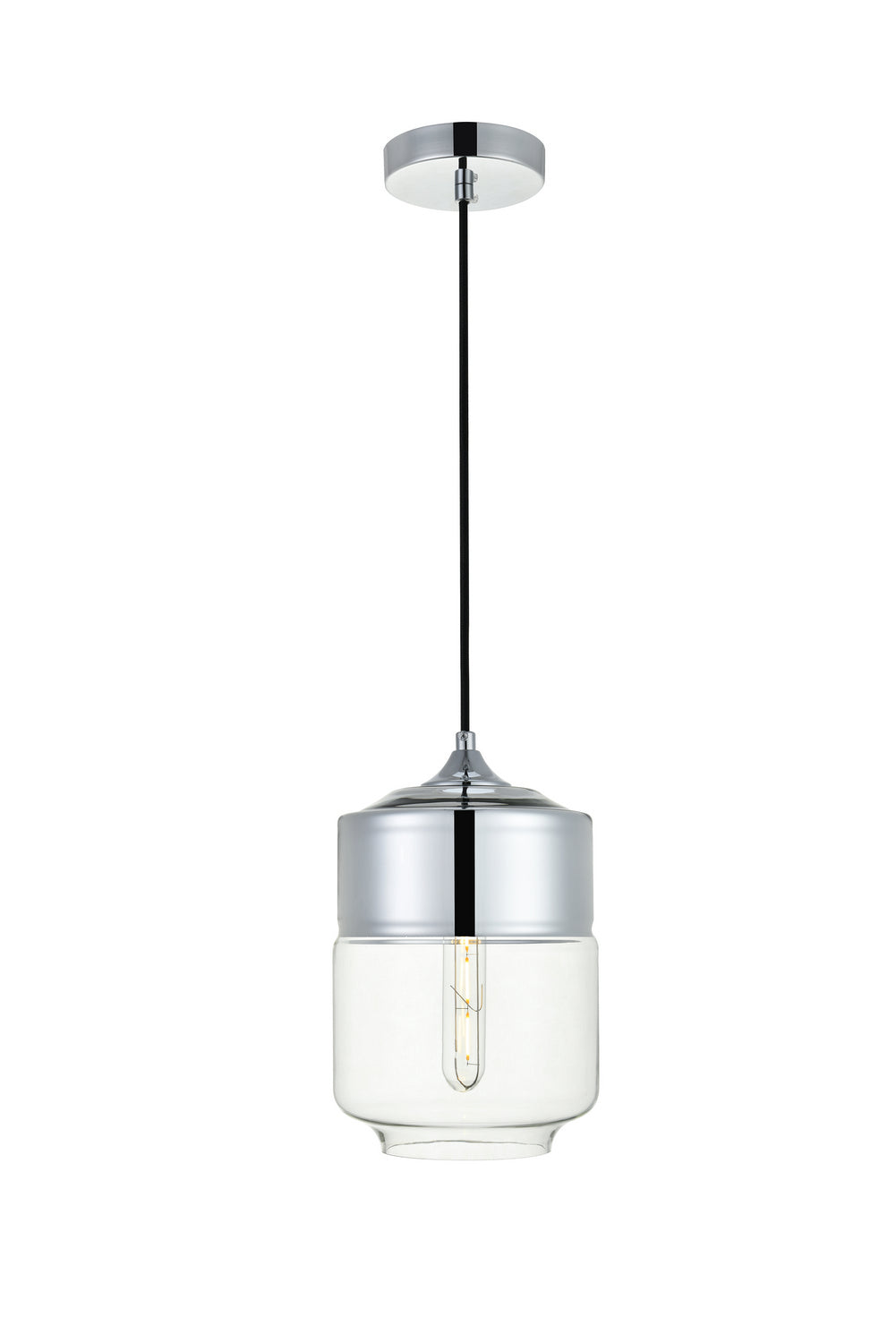 Elegant Ashwell LD2241C Pendant Light - Chrome And Clear