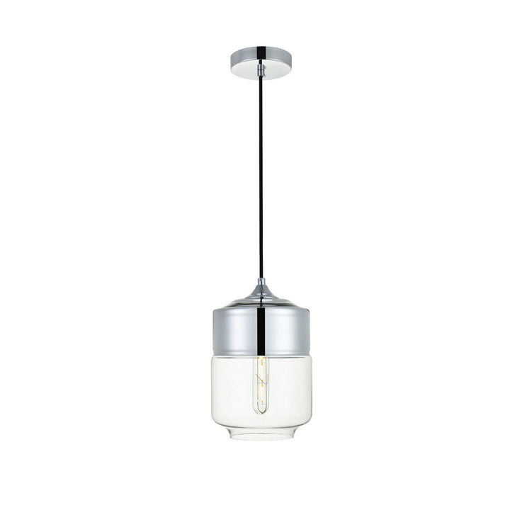 Elegant Ashwell LD2241C Pendant Light - Chrome And Clear