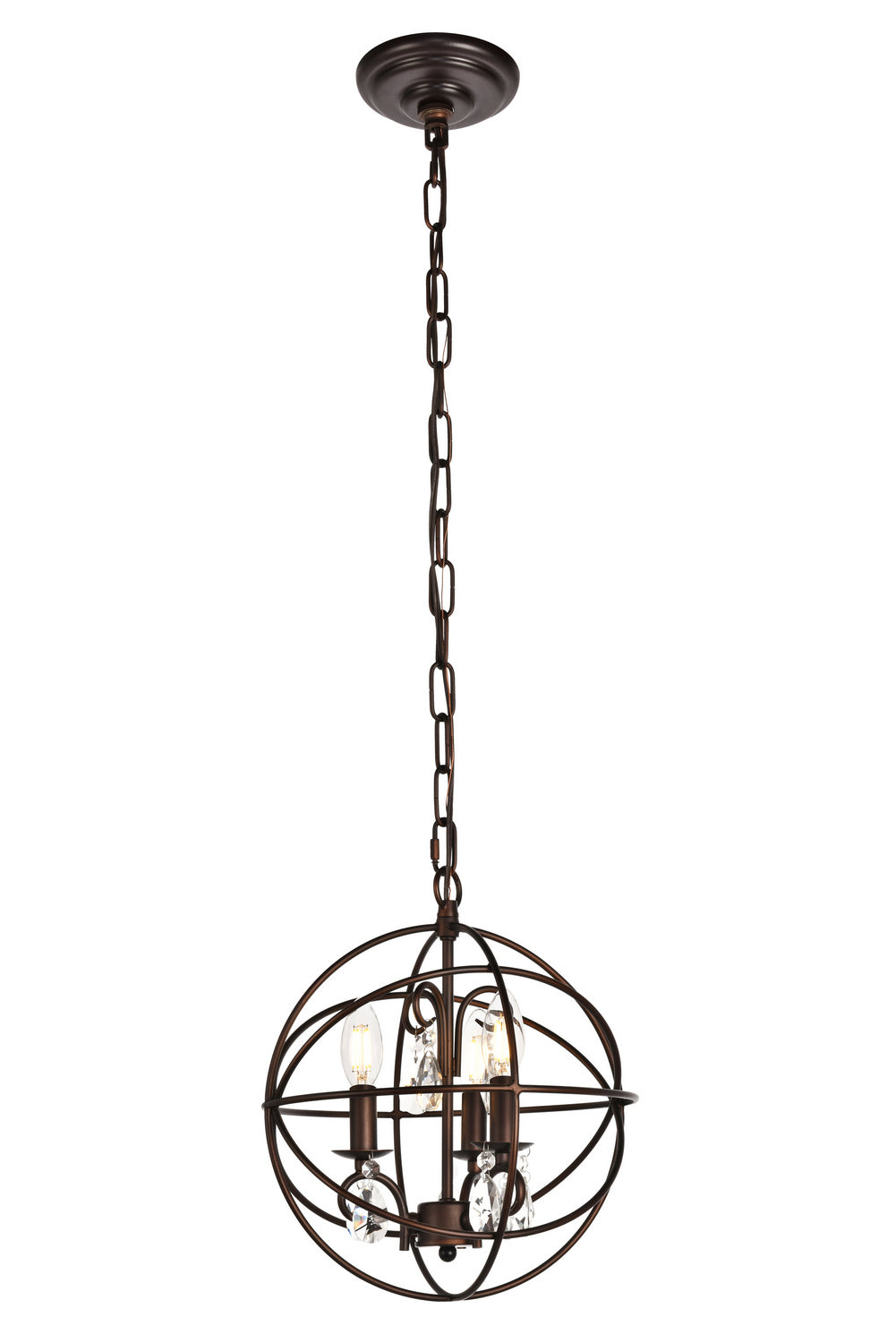 Elegant Wallace LD5015D12DCB Pendant Light - Dark Copper Brown