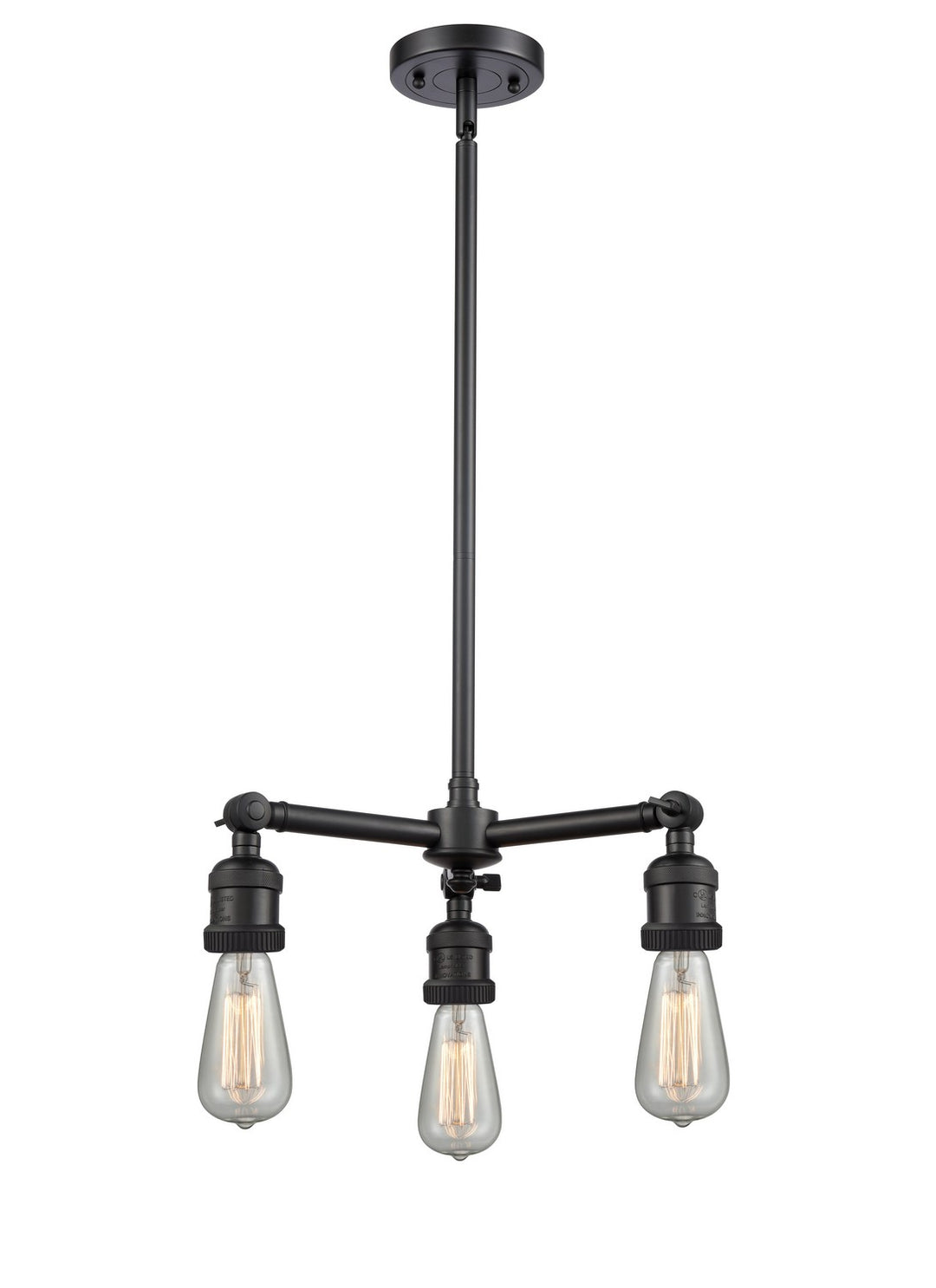 Innovations Franklin Restoration 207-BK Chandelier Light - Matte Black