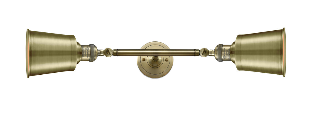 Innovations Franklin Restoration 208L-AB-M9-AB Bath Vanity Light 6 in. wide - Antique Brass