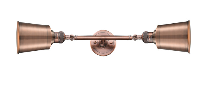 Innovations Franklin Restoration 208L-AC-M9-AC Bath Vanity Light 6 in. wide - Antique Copper