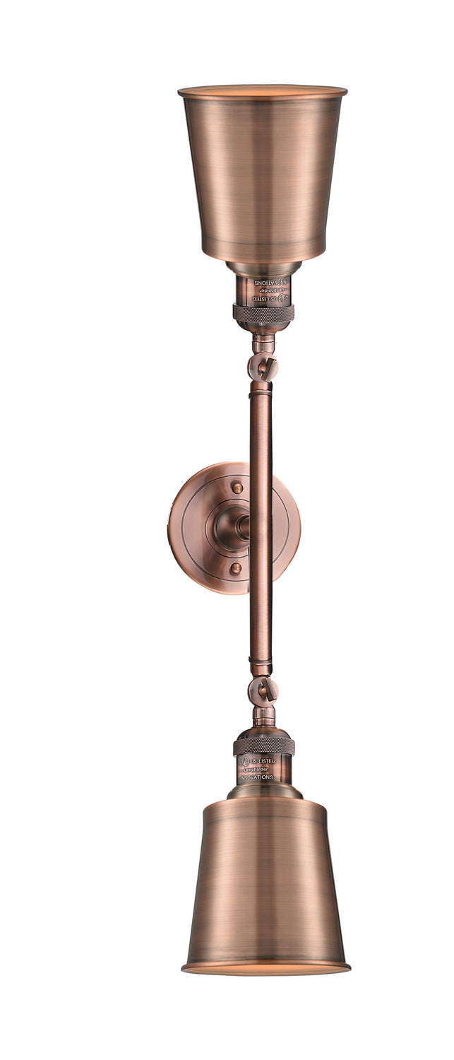 Innovations Franklin Restoration 208L-AC-M9-AC-LED Bath Vanity Light 6 in. wide - Antique Copper