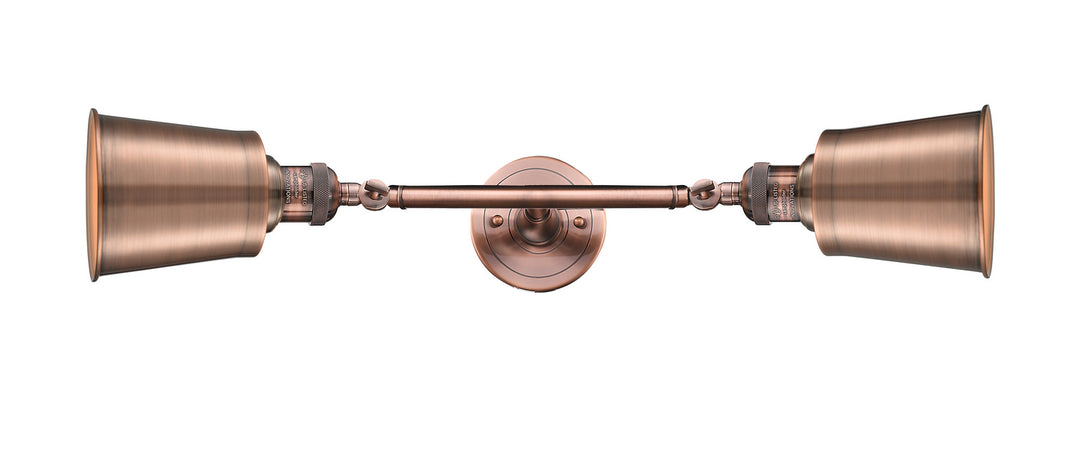 Innovations Franklin Restoration 208L-AC-M9-AC-LED Bath Vanity Light 6 in. wide - Antique Copper