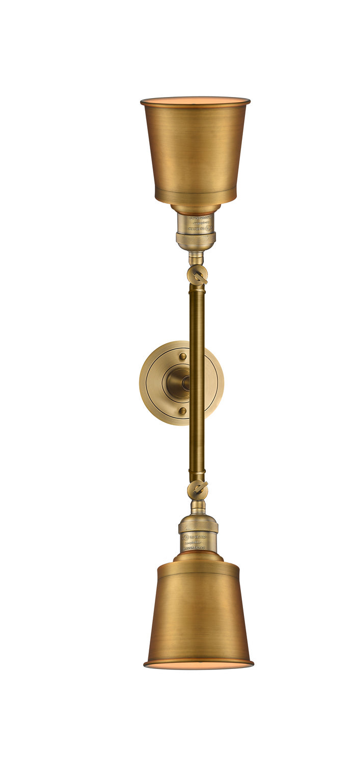 Innovations Franklin Restoration 208L-BB-M9-BB Bath Vanity Light 6 in. wide - Brushed Brass