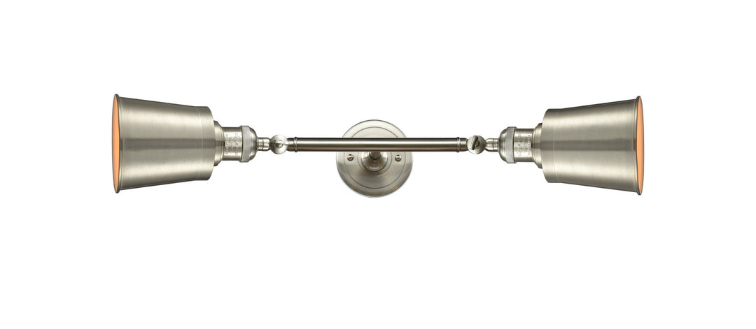 Innovations Franklin Restoration 208L-SN-M9-SN Bath Vanity Light 6 in. wide - Brushed Satin Nickel