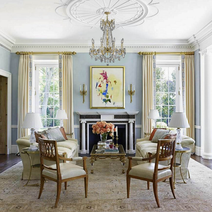 American Brass & Crystal Crystella CH9283-O-12G-ST Chandelier Light - Polished Brass with Black Inlay