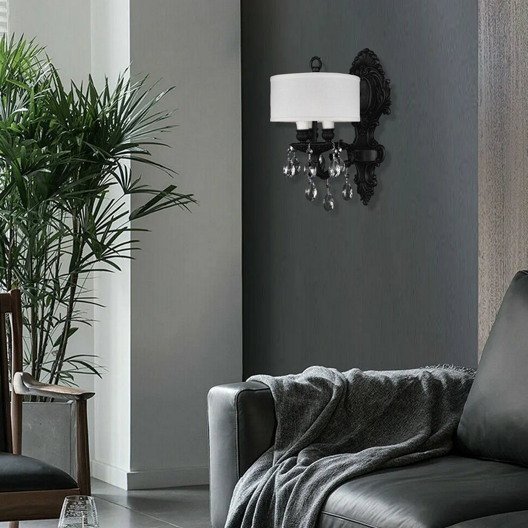 American Brass & Crystal Wall Sconces WS9420-O-05S-PI-HL Wall Sconce Light - Old Bronze(Black)