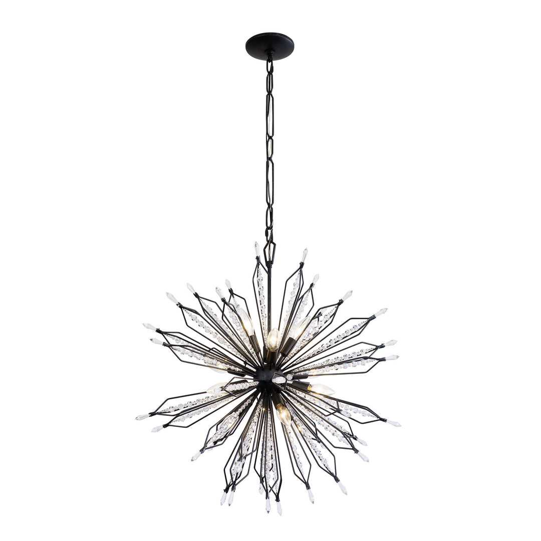Varaluz Orbital 311P12CB Chandelier Light - Carbon