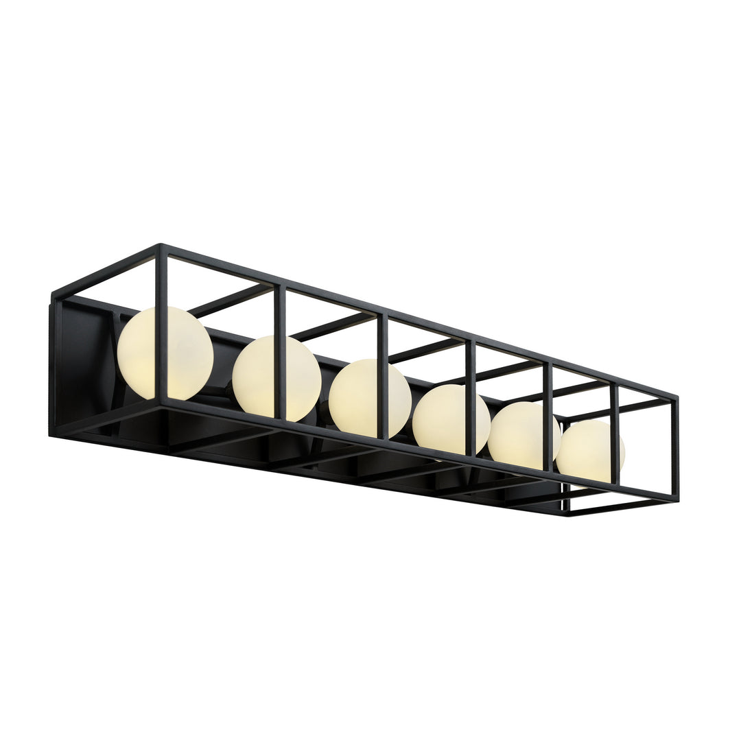 Varaluz Plaza 325B06CBHG Bath Vanity Light 29 in. wide - Carbon/Havana Gold