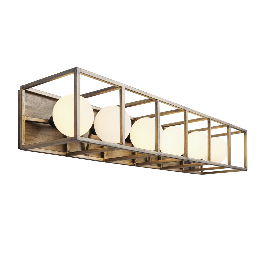 Varaluz Plaza 325B06HGCB Bath Vanity Light 29 in. wide - Havana Gold/Carbon