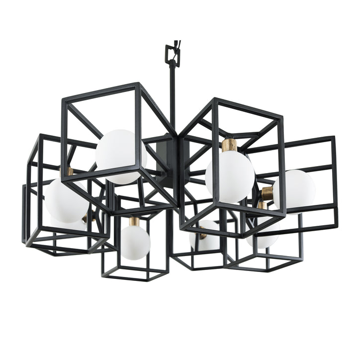 Varaluz Plaza 325C08CBHG Chandelier Light - Carbon/Havana Gold