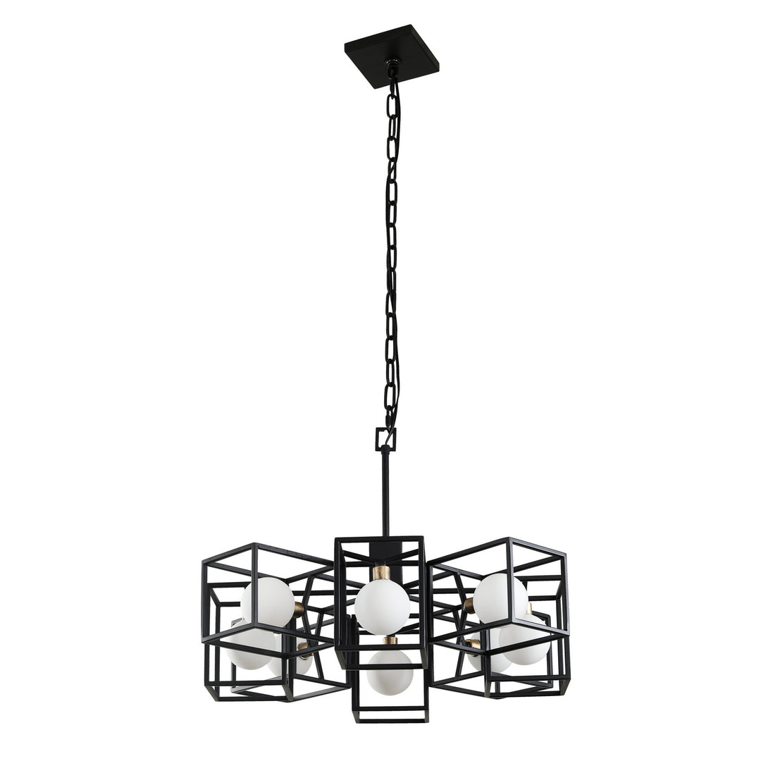 Varaluz Plaza 325C08CBHG Chandelier Light - Carbon/Havana Gold