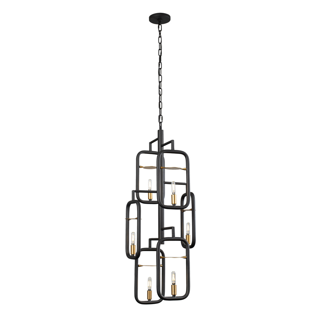 Varaluz Bar None 327F06AGRB Chandelier Light - Aged Gold/Rustic Bronze