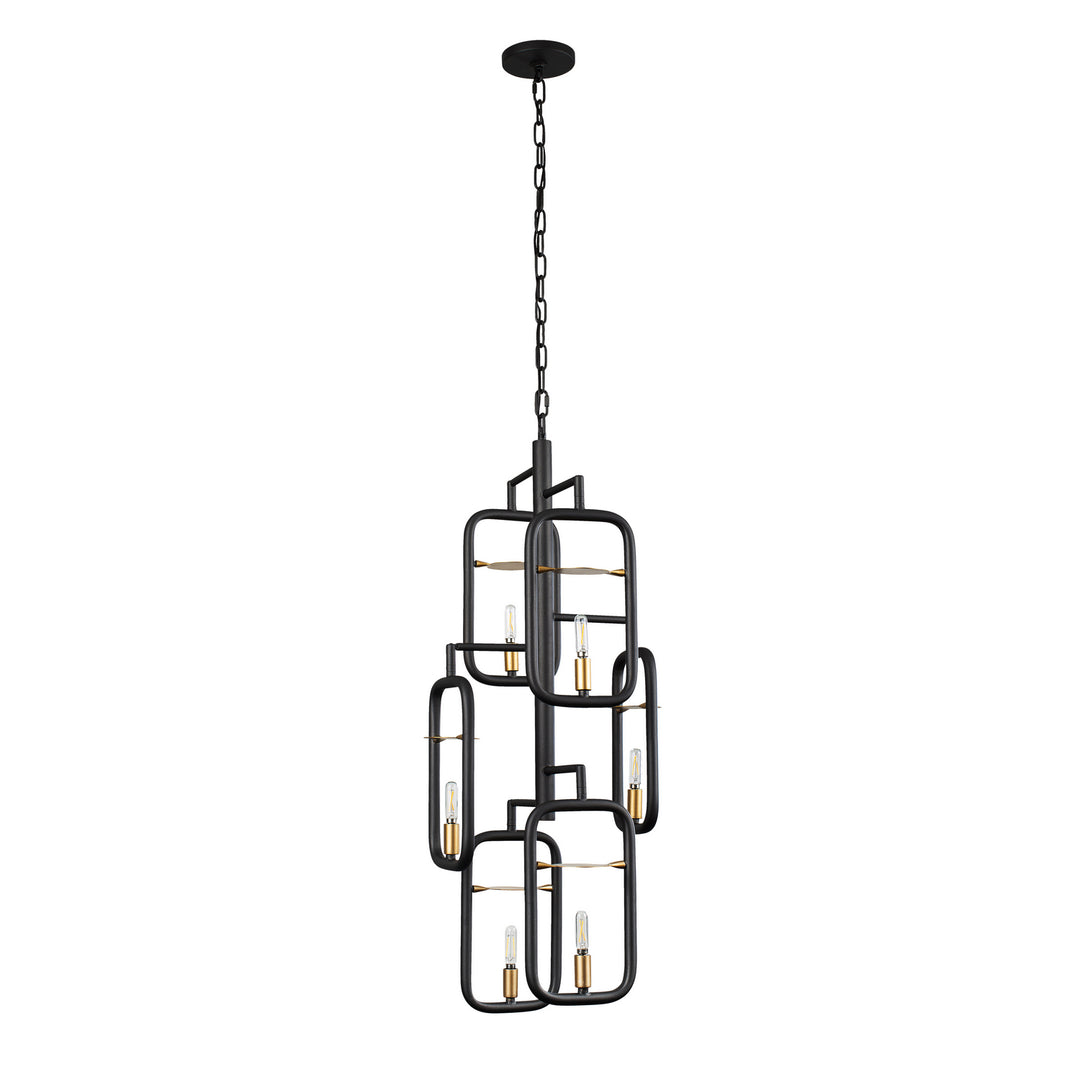 Varaluz Bar None 327F06AGRB Chandelier Light - Aged Gold/Rustic Bronze