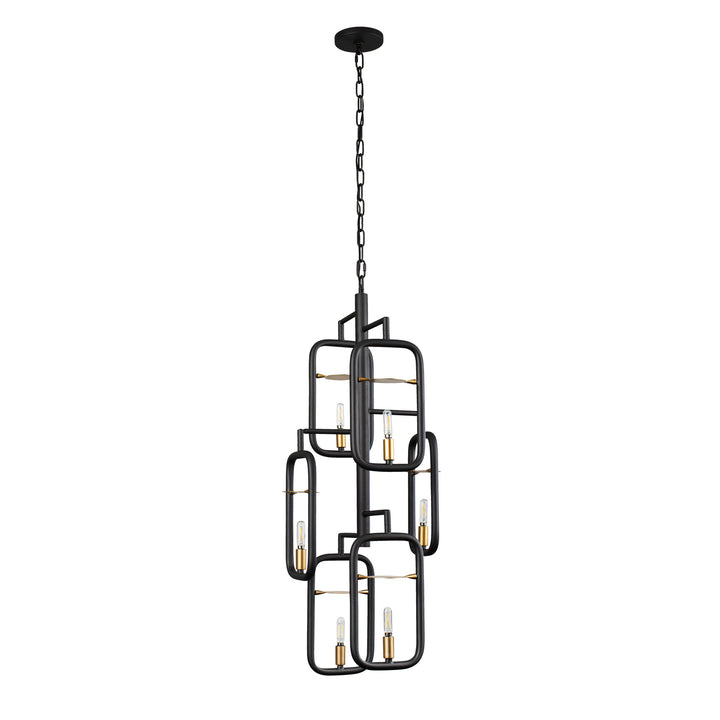Varaluz Bar None 327F06AGRB Chandelier Light - Aged Gold/Rustic Bronze