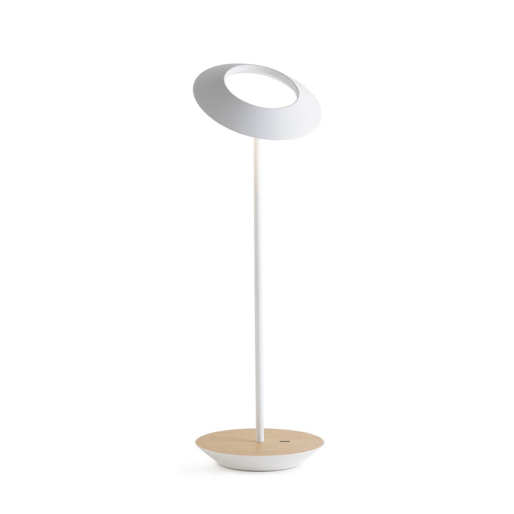 Koncept Lighting RYO-SW-MWT-WOK-DSK Modern Royyo Lamp Matte White, White Oak Base Plate