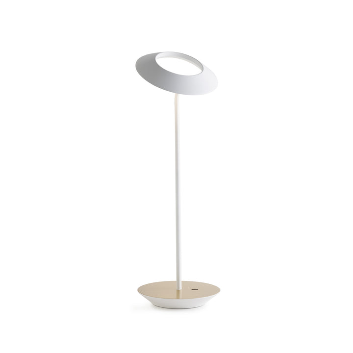 Koncept Lighting RYO-SW-MWT-BRS-DSK Modern Royyo Lamp Matte White, Brass Base Plate