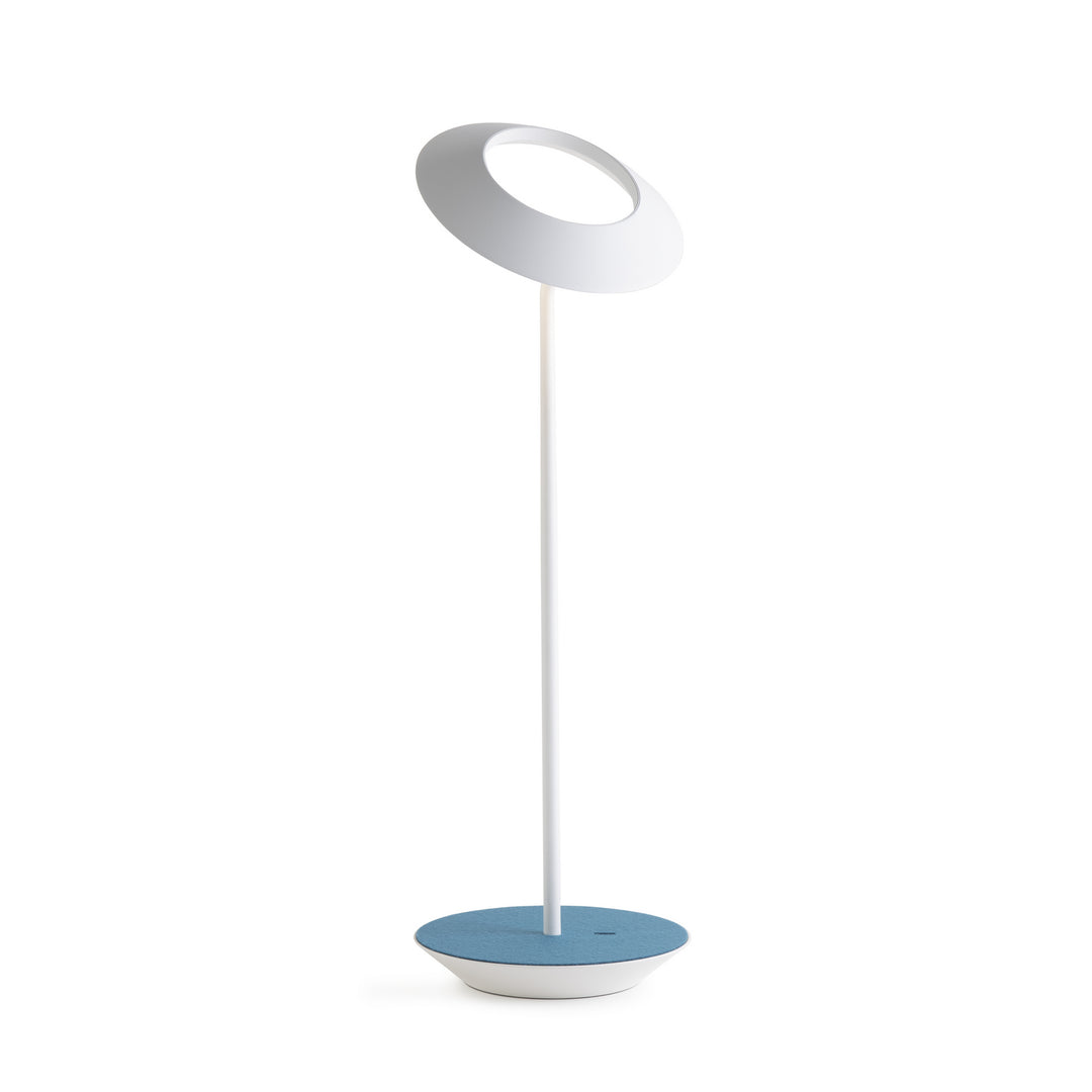 Koncept Lighting RYO-SW-MWT-AZF-DSK Modern Royyo Lamp Matte White, Azure Felt Base Plate