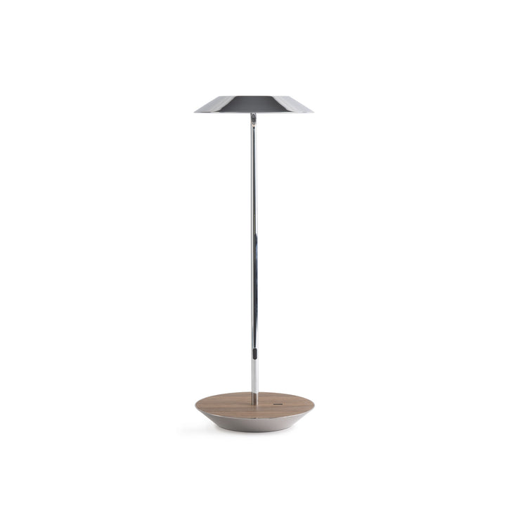 Koncept Lighting RYO-SW-CRM-OWT-DSK Modern Royyo Lamp Chrome, Oiled Walnut Base Plate