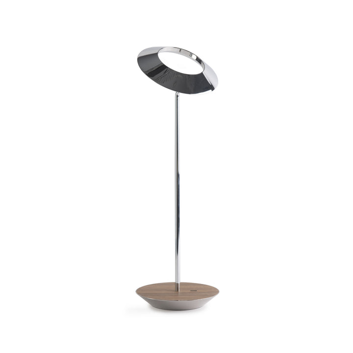 Koncept Lighting RYO-SW-CRM-OWT-DSK Modern Royyo Lamp Chrome, Oiled Walnut Base Plate