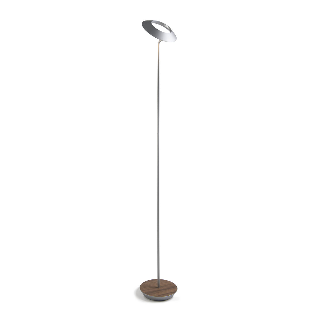 Koncept Lighting RYO-SW-SIL-OWT-FLR Modern Royyo Lamp Silver, Oiled Walnut Base Plate