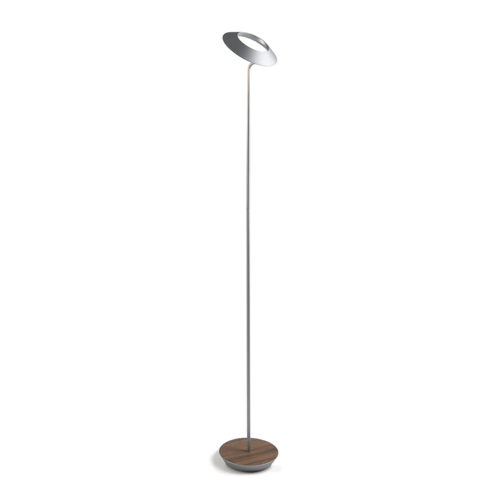 Koncept Lighting RYO-SW-SIL-OWT-FLR Modern Royyo Lamp Silver, Oiled Walnut Base Plate