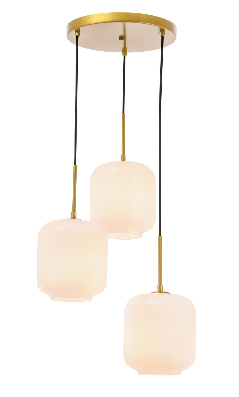 Elegant Collier LD2275BR Pendant Light - Brass And Frosted White Glass