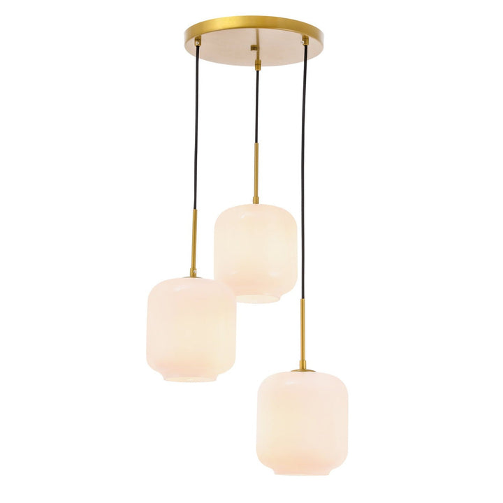 Elegant Collier LD2275BR Pendant Light - Brass And Frosted White Glass