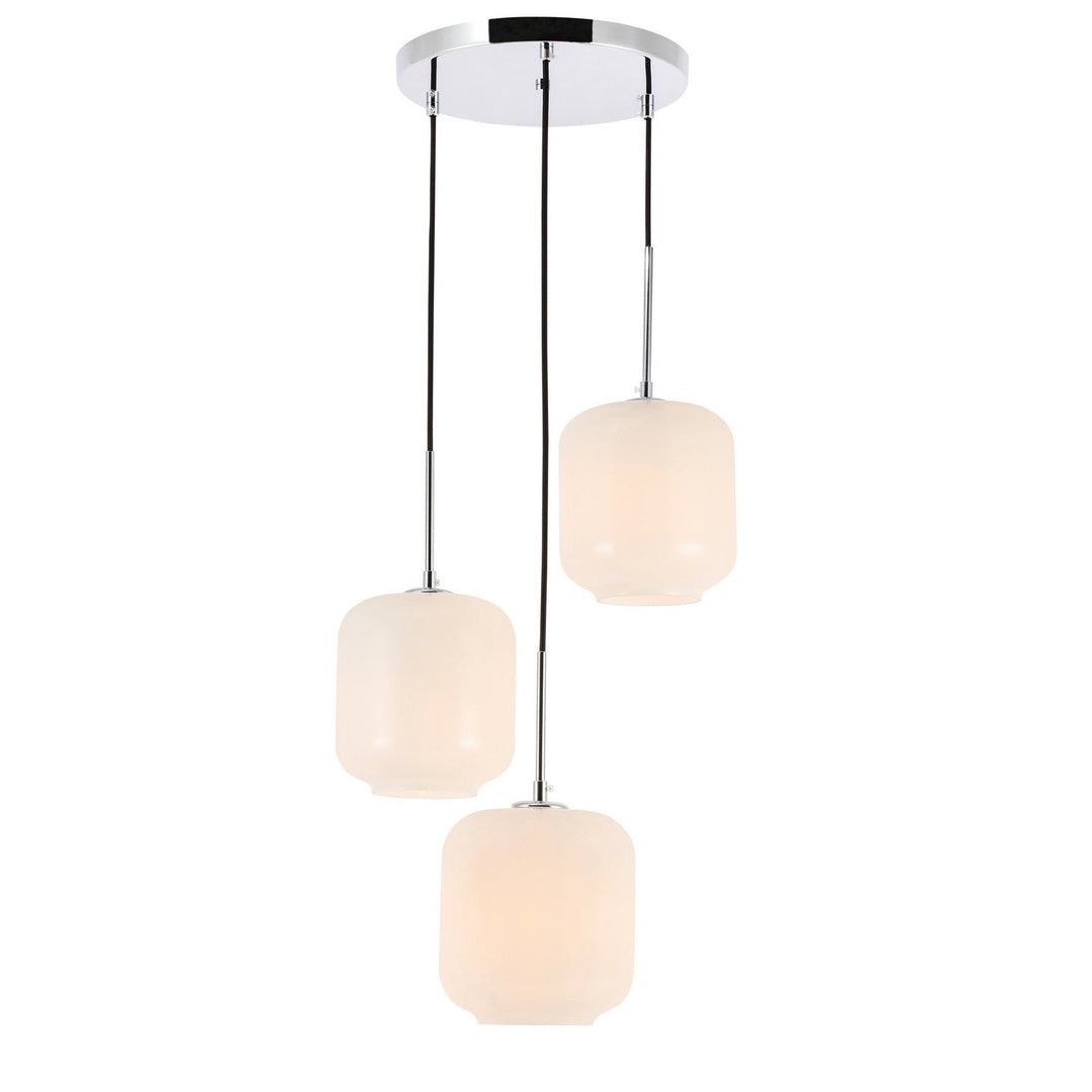 Elegant Collier LD2275C Pendant Light - Chrome And Frosted White Glass