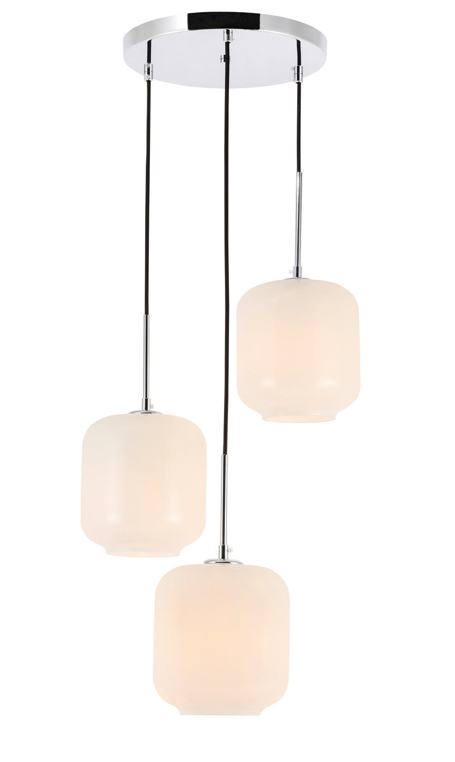 Elegant Collier LD2275C Pendant Light - Chrome And Frosted White Glass