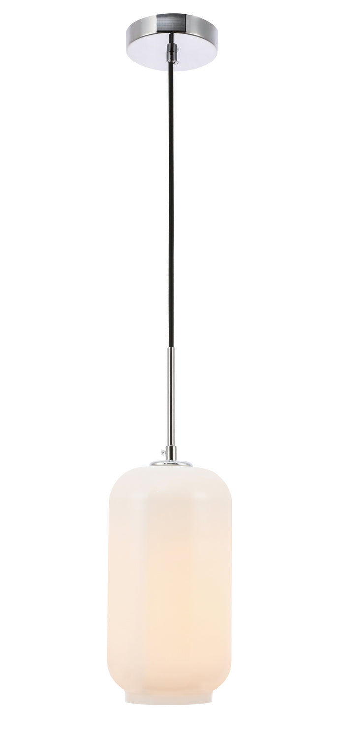 Elegant Collier LD2277C Pendant Light - Chrome And Frosted White Glass